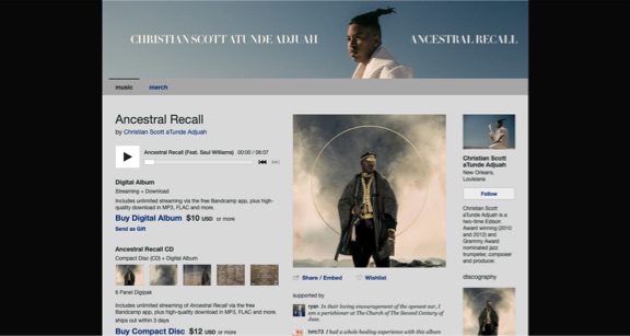 Christian Scott Bandcamp page