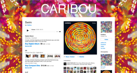 Caribou Bandcamp page