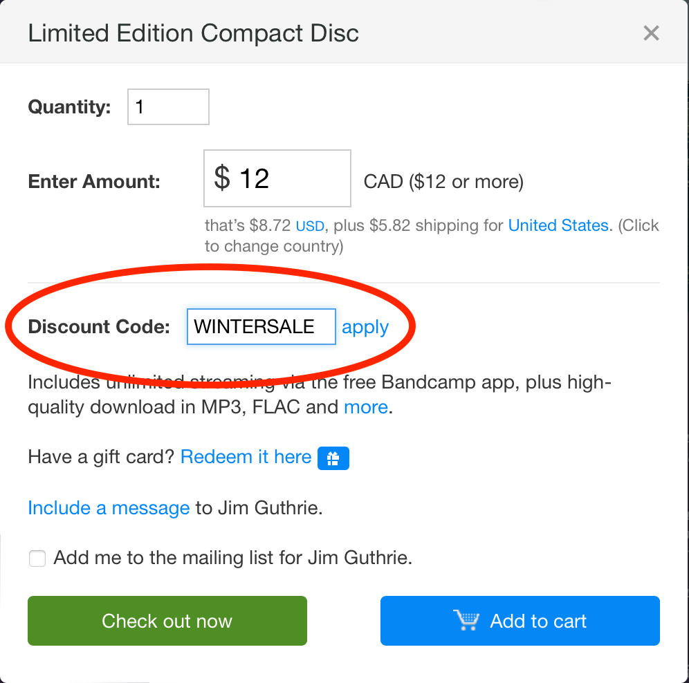 Where do I enter my discount code? Bandcamp Help Center