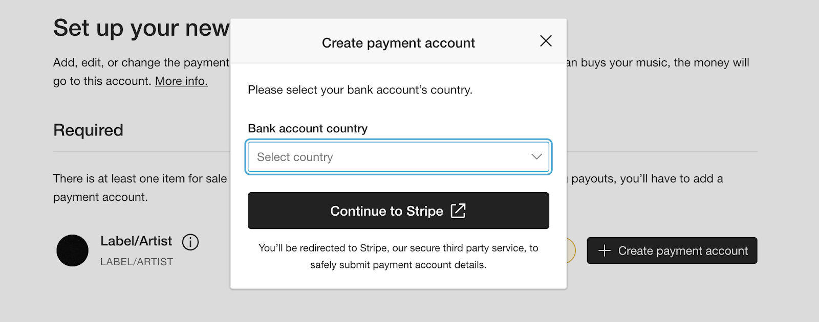 Select country screenshot